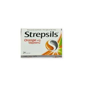 Hộp viên ngậm Strepsils Orange with Vitamin C Reckitt