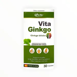 Viên nang Vita Ginkgo Vita Life cao Bạch quả 165mg, CoQ10 10mg hỗ trợ tăng cường tuần hoàn não (Hộp 2 vỉ x 15 viên) - hộp 1