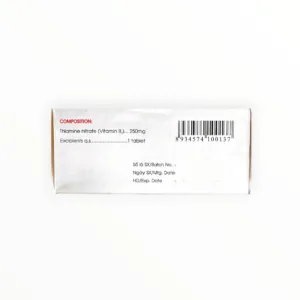 Thuốc Vitamin B1 250mg Mekophar Thiamin nitrat điều trị thiếu vitamin B1 nặng, rối loạn chuyển hóa di truyền (Hộp 10 vỉ x 10 viên) - hộp 3