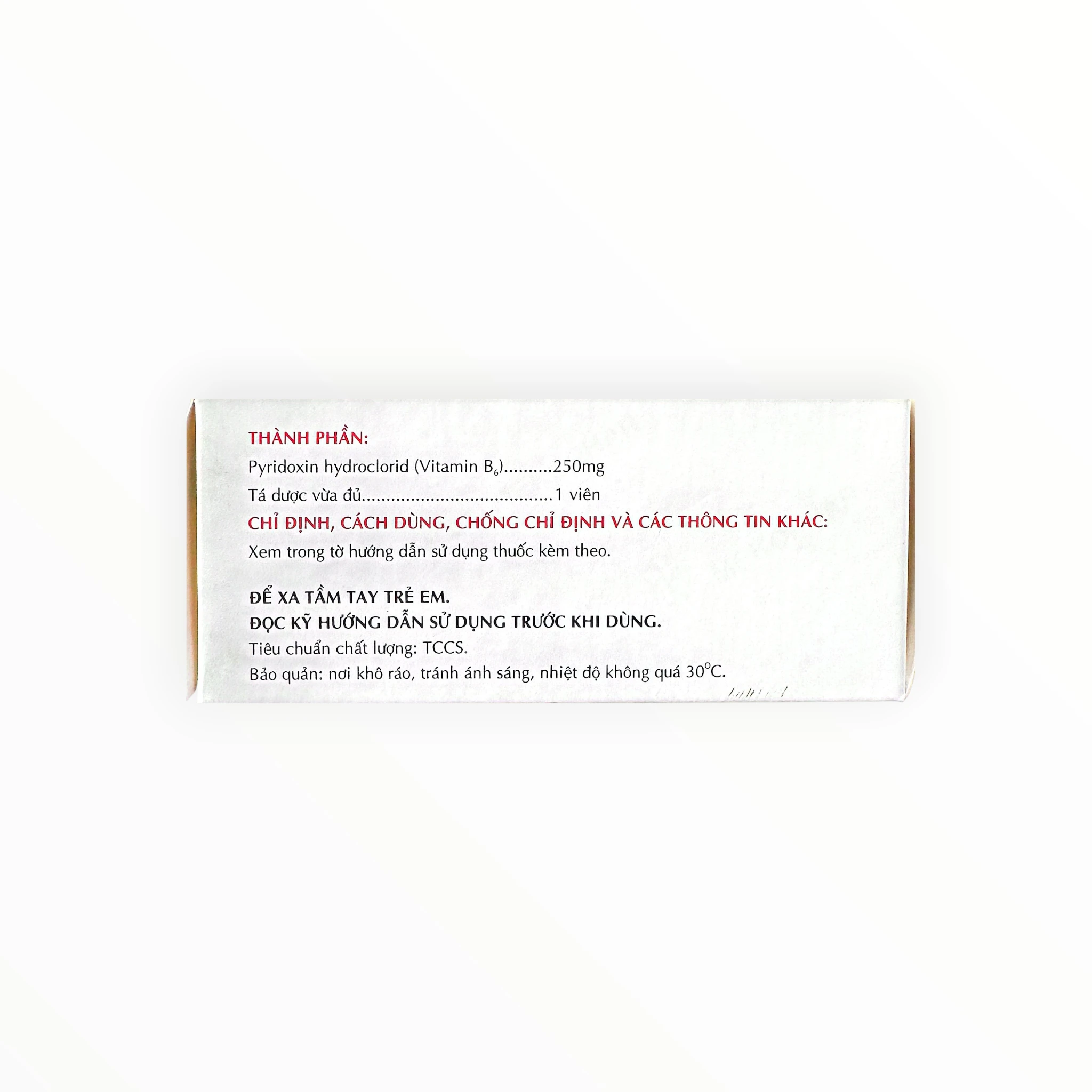 Vitamin B6 250mg Mekophar 2 Vitamin B6 250mg Mekophar - hộp 2