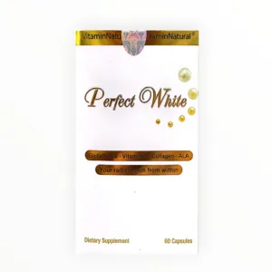 Viên uống VitaminNatural Perfect White N-Acetyl Cysteine 215mg, Glutathion 100mg giúp làm đẹp da, sáng da (Hộp 60 viên) - hộp 1